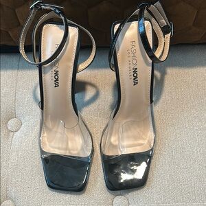 Fashion Nova Black Strappy Heels